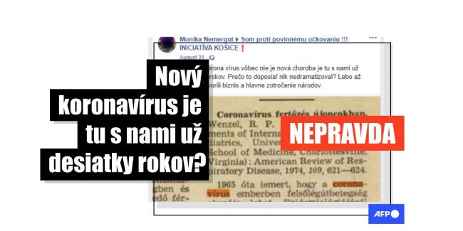 HOAX: Nie je pravda, že koronavírus SARS-CoV-2 je prítomný už desiatky rokov
