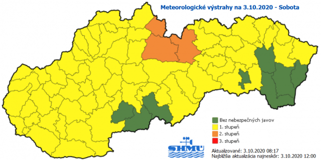 Meteorológovia varujú pred vetrom takmer na celom území Slovenska