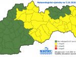 SHMÚ: Na východnom a strednom Slovensku hrozia v pondelok búrky