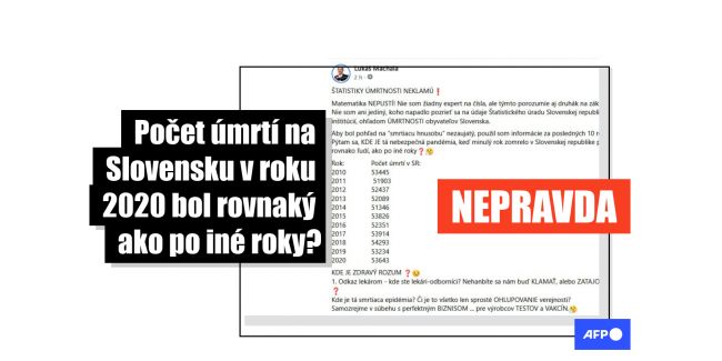 HOAX: Na Facebooku sa šírili nepravdivé štatistiky o počte úmrtí v roku 2020