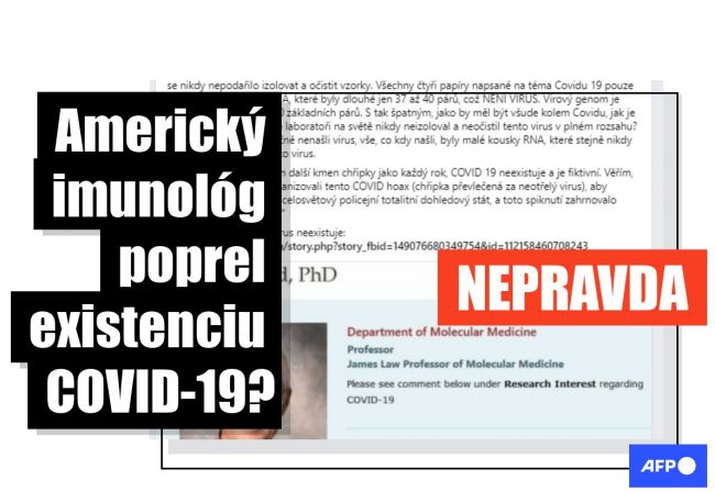 HOAX: Nie je pravda, že americký vedec spochybnil ochorenie COVID-19