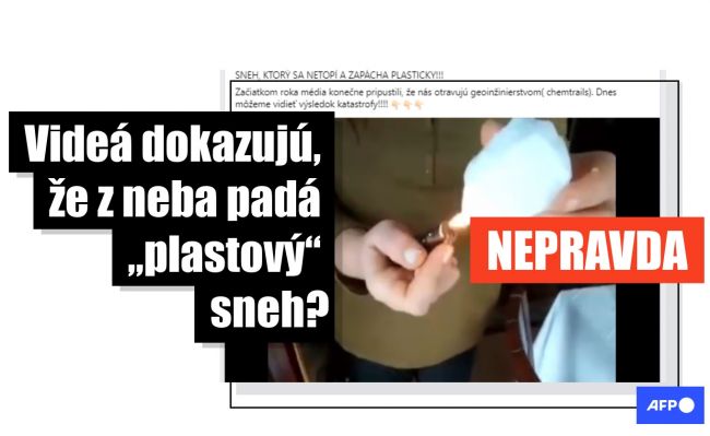 Videá so zapaľovačom nie sú dôkazom, že padá umelý sneh