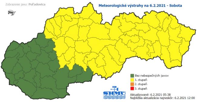 SHMÚ upozorňuje na poľadovicu, varuje i pred možnými lokálnymi povodňami