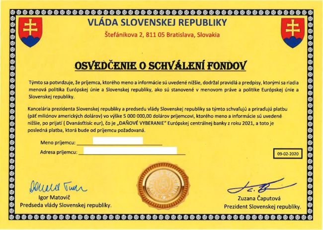 Prezidentský palác upozorňuje na podvodné certifikáty