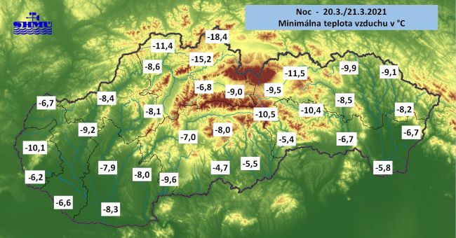 Teplota v Hurbanove prekonala 121-ročný rekord, bolo tam -8,3 stupňa