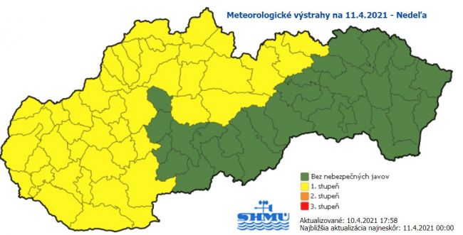 SHMÚ: V nedeľu bude vo viacerých lokalitách na Slovensku veterno
