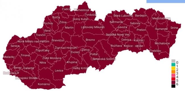 Slovensko prechádza v rámci COVID automatu z čiernej do bordovej fázy