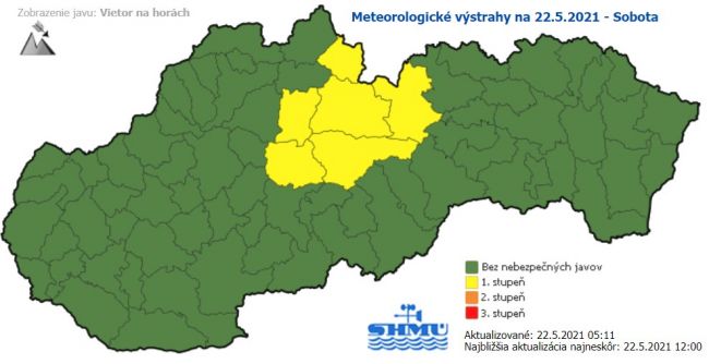 SHMÚ upozorňuje na prudký vietor na horách počas soboty