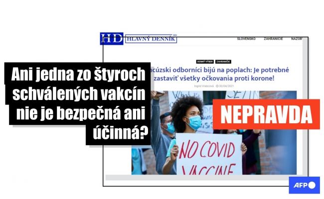 HOAX: Nie je pravda, že vakcíny proti Covid-19 sú neúčinné a nebezpečné