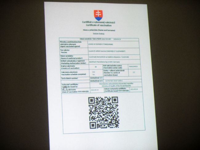 Prvé tri krajiny budú uznávať slovenské očkovacie certifikáty