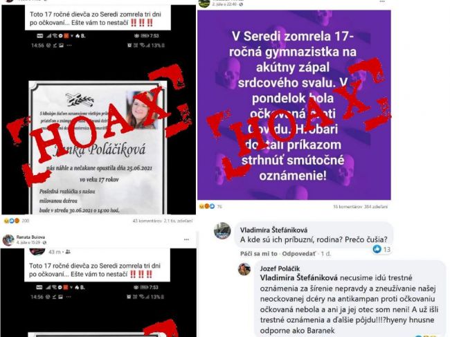 Konšpirátori zneužili smrť 17-ročnej Slovenky, rodina podáva trestné oznámenie