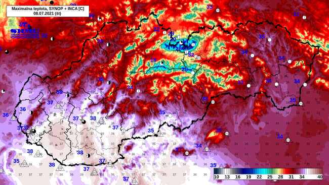 Na viacerých staniciach vo štvrtok namerali teplotné rekordy