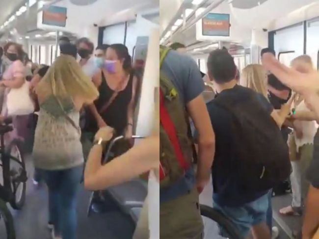 Video: Muž si vo vlaku nechcel nasadiť rúško, pasažieri ho vyštvali von