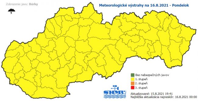SHMÚ: V pondelok popoludní bude horúco najmä na juhu, búrky hrozia na celom území