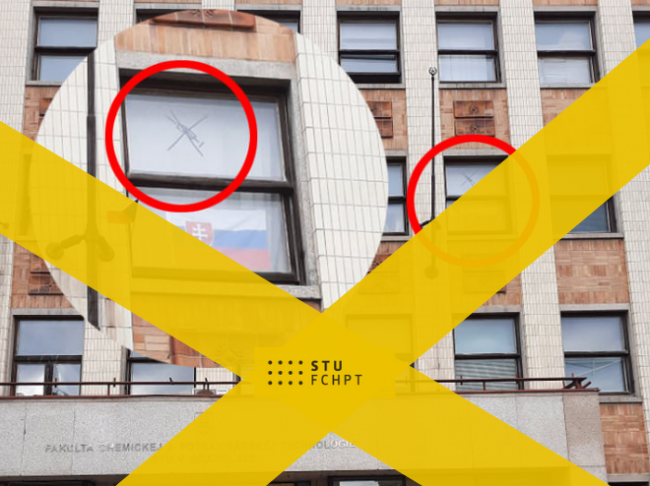 Na FCHPT STU vyvesili znak protiočkovacej kampane, fakulta sa voči tomu ohradzuje