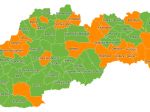 Od pondelka je oranžových 23 okresov, ostatné sú zelené
