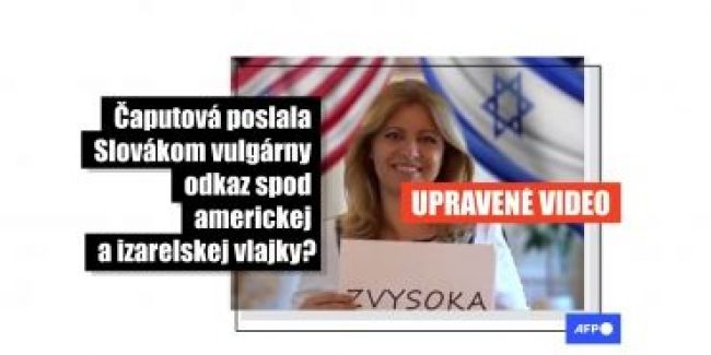 HOAX: Šírilo sa zmanipulované video s prezidentkou SR Zuzanou Čaputovou
