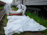 Stovky tiel ruských vojakov čakajú v chladiarenskom vlaku pri Kyjeve