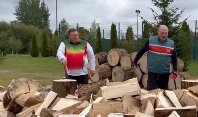 Lukašenko rúbal drevo, aby Európa "nezamrzla"