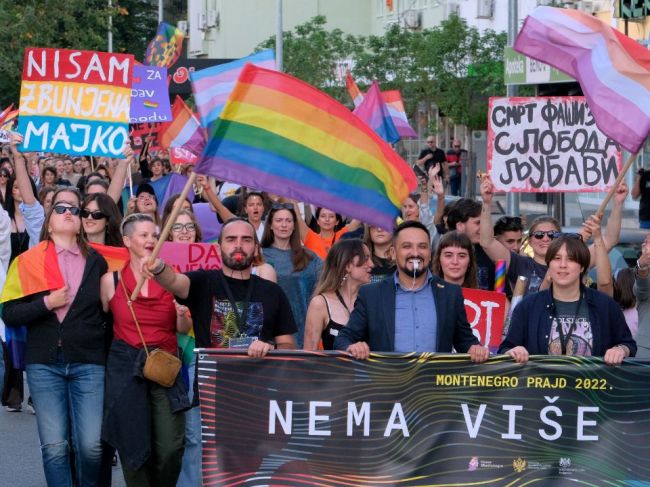 V Podgorici sa uskutočnil Pride na podporu práv komunity LGBTQ