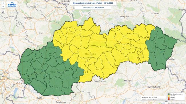 SHMÚ upozorňuje v piatok ráno na hmlu i poľadovicu