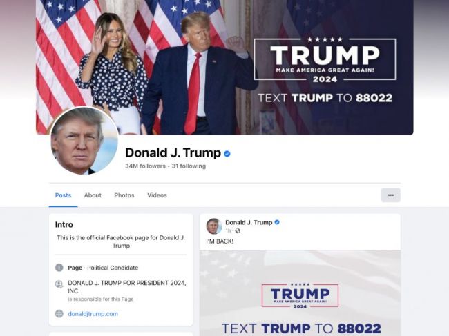 Trump prvýkrát od zákazu v roku 2021 zverejnil príspevok na Facebooku