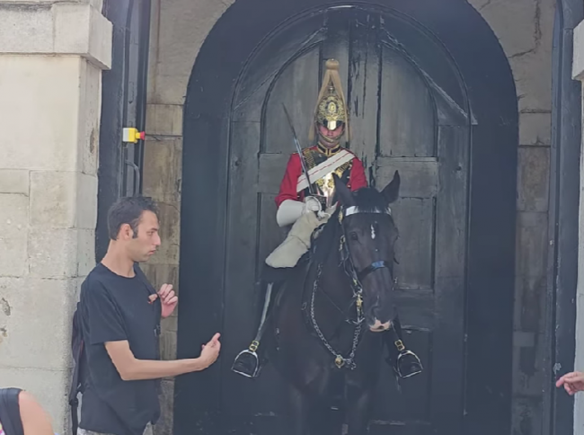 Video: Člen kráľovskej gardy porušil pravidlá. Pohľad na šťastného mladíka vás dojme