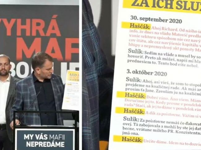 Haščák podal trestné oznámenie pre konverzáciu, ktorú zverejnil Matovič