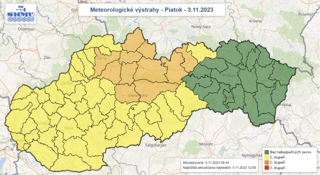 SHMÚ: Meteorológovia upozorňujú na silný vietor a dážď, hrozia aj povodne