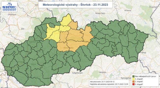 SHMÚ: Na severe Slovenska možno očakávať vietor na horách