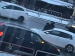 Video: Zrážka dvoch vozidiel mala zvláštnu dohru. Vodiči sa pobili uprostred križovatky