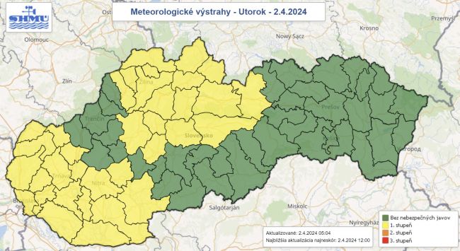 SHMÚ: Na západnom Slovensku treba počítať so silnejším vetrom