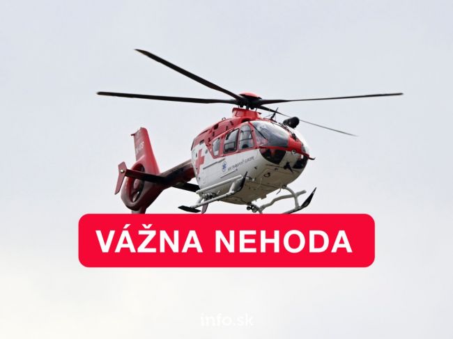 Pri vážnej nehode zasahoval vrtuľník, príčinou bolo nedanie prednosti