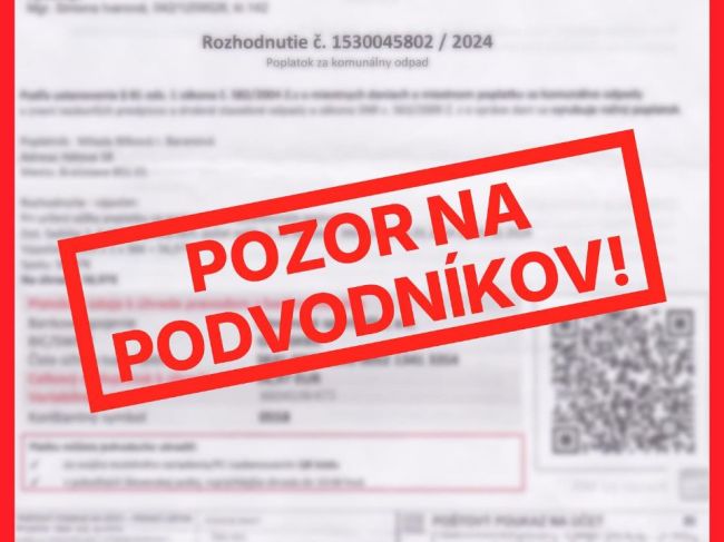 Podvodníci zarábajú na odpade, magistrát upozorňuje na takéto oznámenia