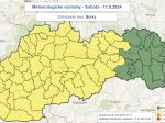 Meteorológovia na sobotu vydali výstrahu prvého stupňa