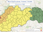 SHMÚ: Dážď môže väčšinu Slovenska potrápiť aj v pondelok, platia výstrahy