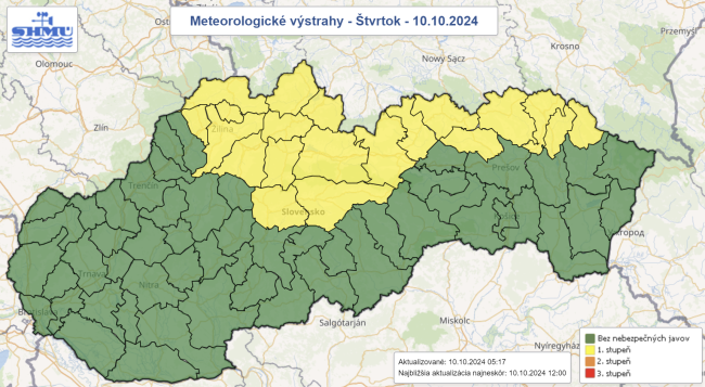 SHMÚ: Sever Slovenska vo štvrtok potrápi vietor