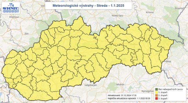 Novoročné počasie: Výstrahy pred poľadovicou, hmlou aj silným vetrom na horách