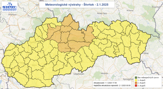 SHMÚ: Poľadovica a hmla hrozí na celom Slovensku aj vo štvrtok