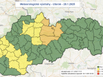 SHMÚ varuje pred vetrom, v utorok miestami hrozí druhý stupeň výstrah