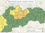 SHMÚ varuje pred vetrom vo viacerých okresoch Slovenska