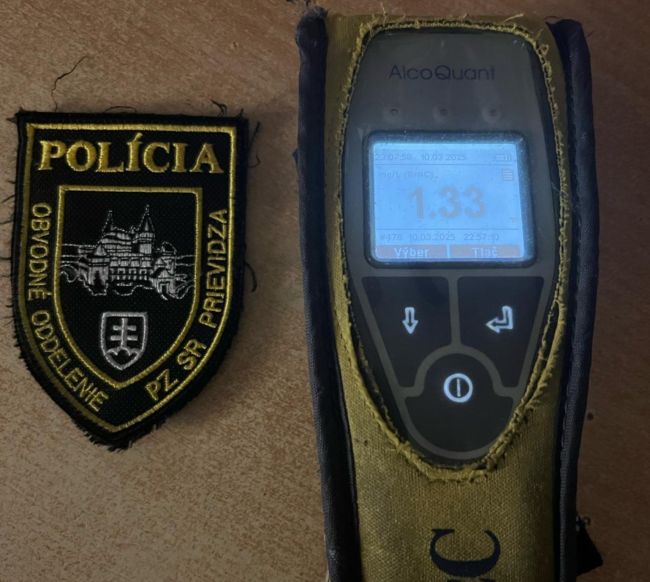 Vodič s 2,77 promile alkoholu v dychu skončil v policajnej cele