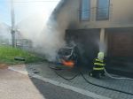 Pri požiari osobného vozidla sa zranili dve osoby