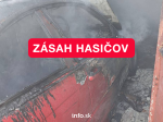 Požiar vozidla v garáži: Majiteľa prevážali do nemocnice
