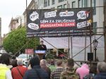 V Košiciach protestovali proti transakčnej dani