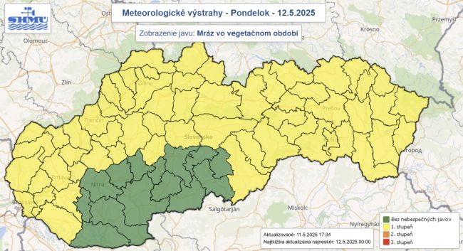 SHMÚ: Na začiatku týždňa sa vráti prízemný mráz
